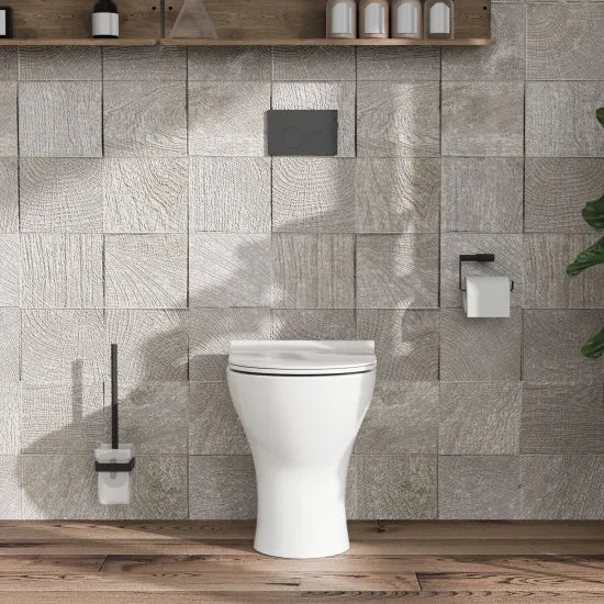 Synergy Freesia Round Back to Wall Toilet Pan With Seat