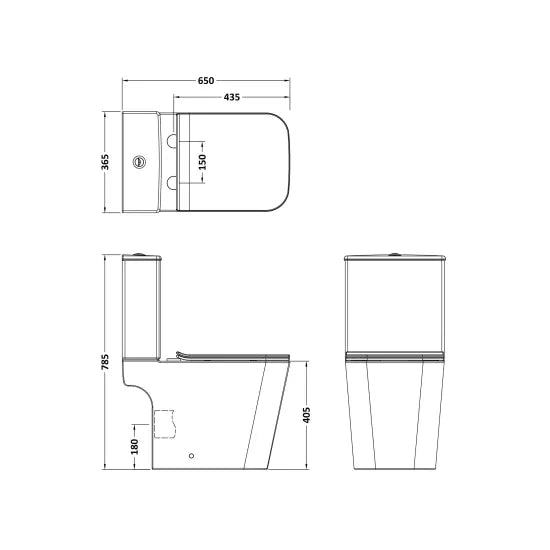 Synergy Hosta Rimless Pan, Cistern & Soft Close Seat