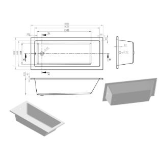Navarre Square Double End 0TH Bath w/Legs