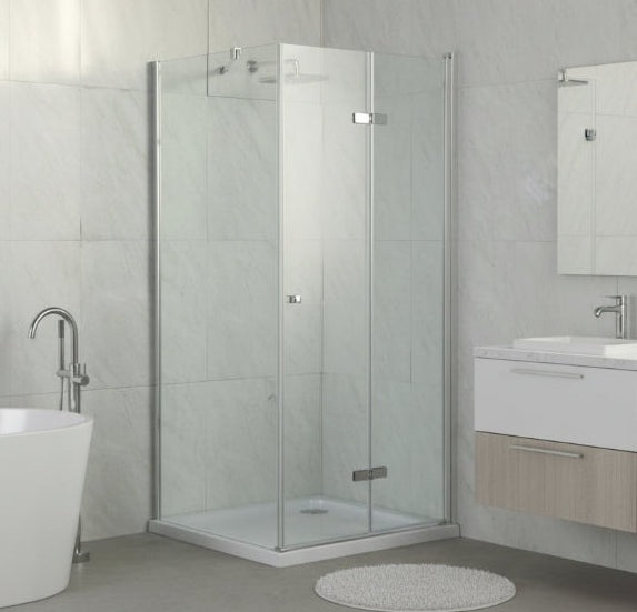 Cascada square Shower Enclosure polished chrome 900 × 900