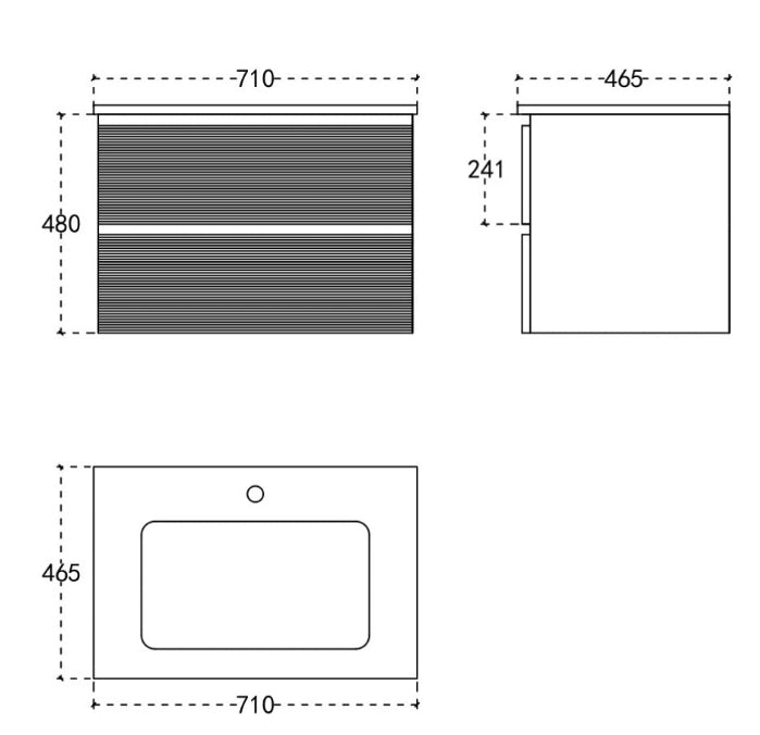 Lucento wall hung vanity unit inc basin 700mm