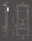 Cistern and black wall hung toilet set