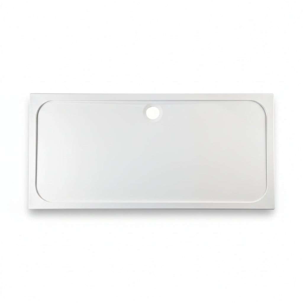 Low Profile Rectangular Shower Tray White 45mm waste inc