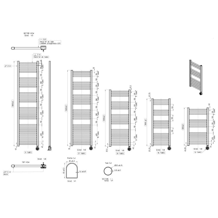 Tivor Electric Straight Ladder Radiator