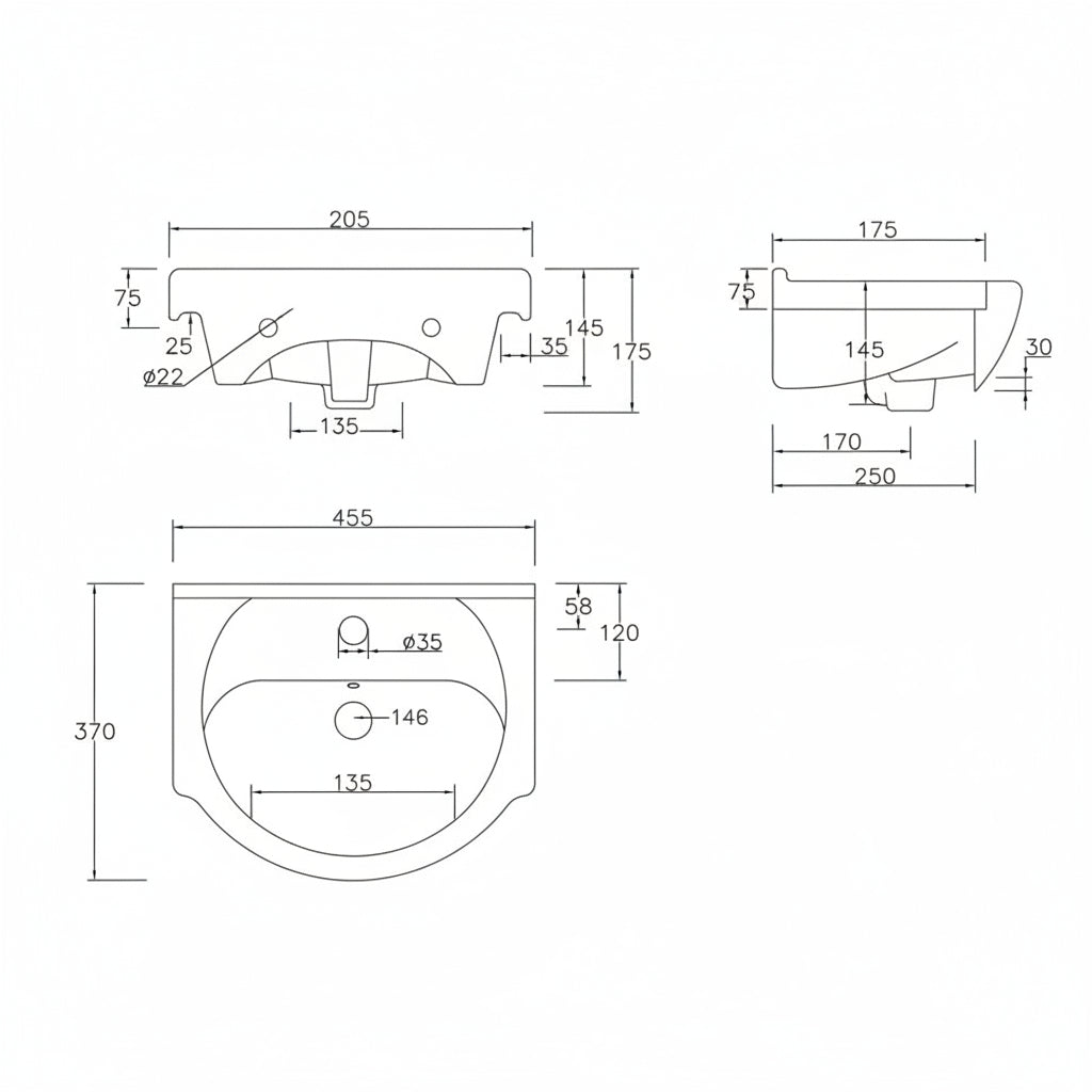 Vista 450mm Basin Unit & Basin - White Gloss