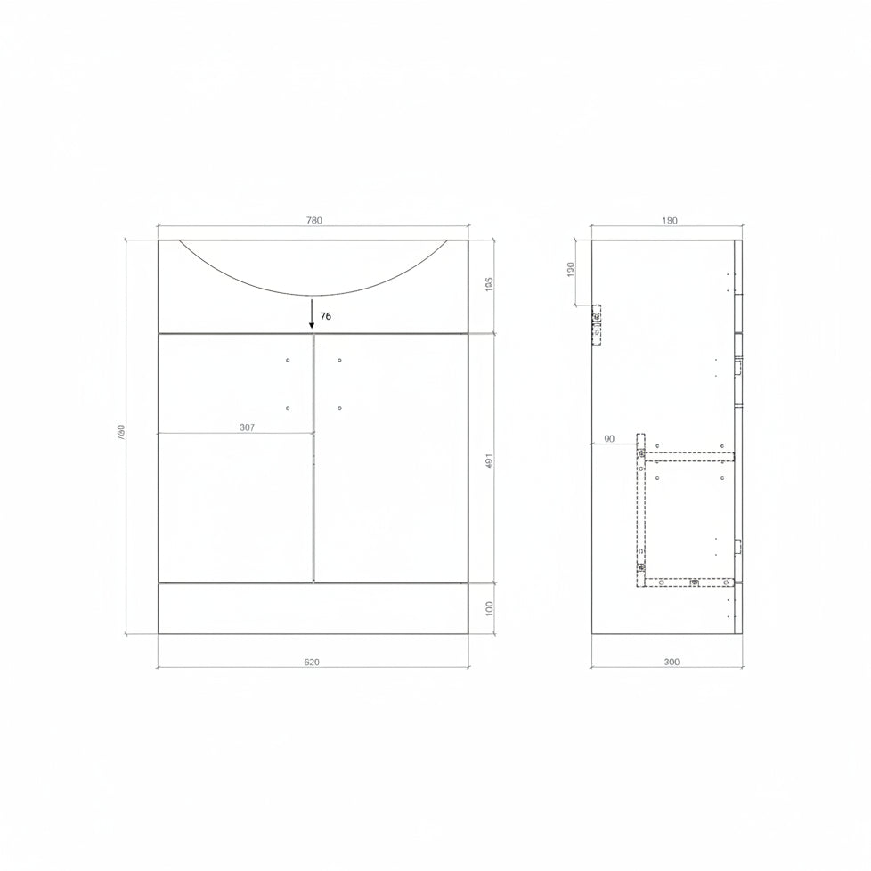 Vista Basin Unit & Basin - White Gloss