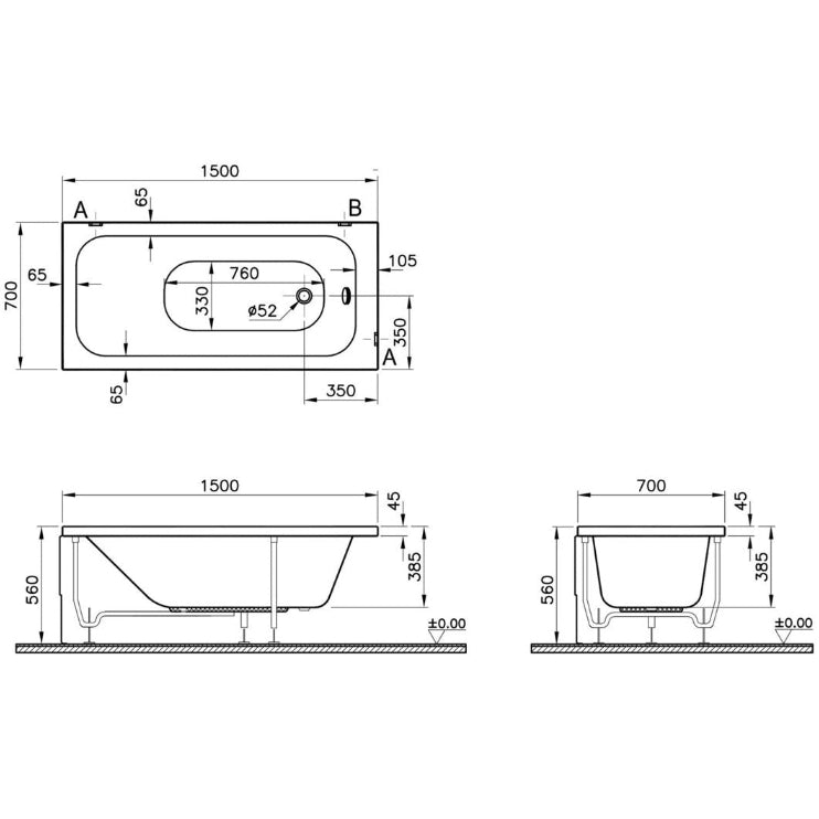 VitrA Balance 0TH Standard Bath