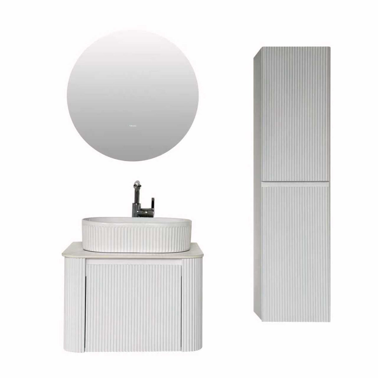 Aileen fluted wall hung vanity 600mm