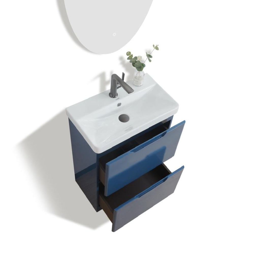 Judy Slimline floor standing vanity unit inc basin 600mm