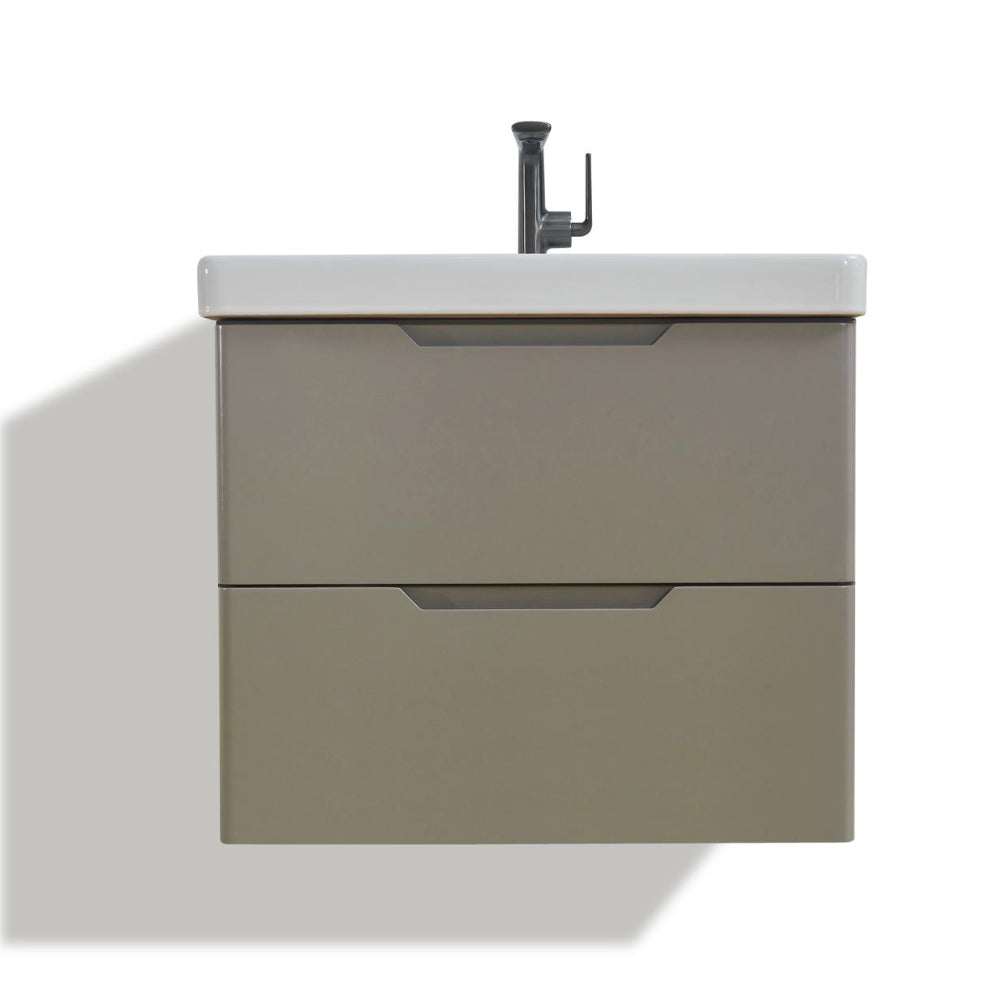 Bailyn matte latte wall hung vanity 600mm