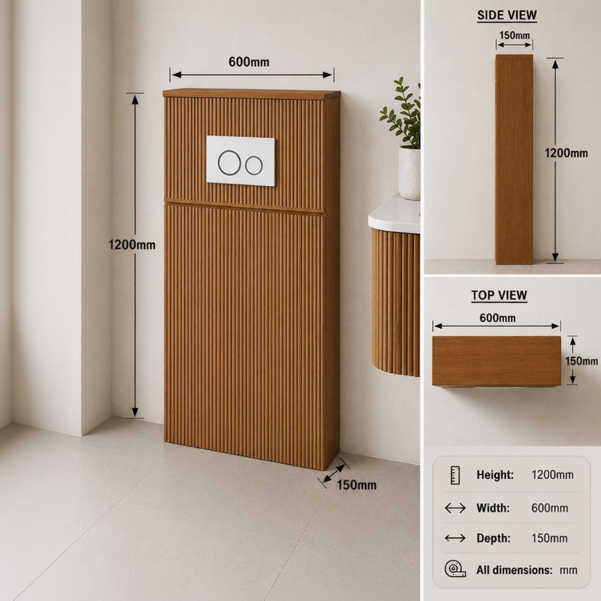 Aileen Fluted WC Unit - 600mm