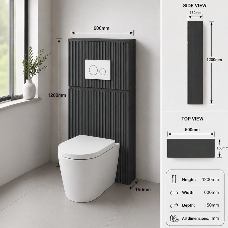 Aileen Fluted WC Unit - 600mm