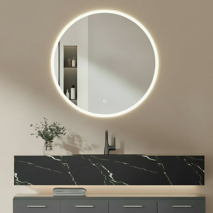 Yora circular front and back lit mirror 800mm