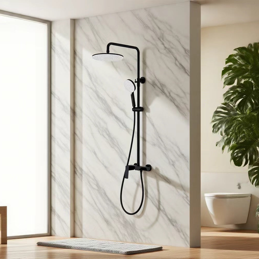 Plano Exposed Shower Mixer Matte Black