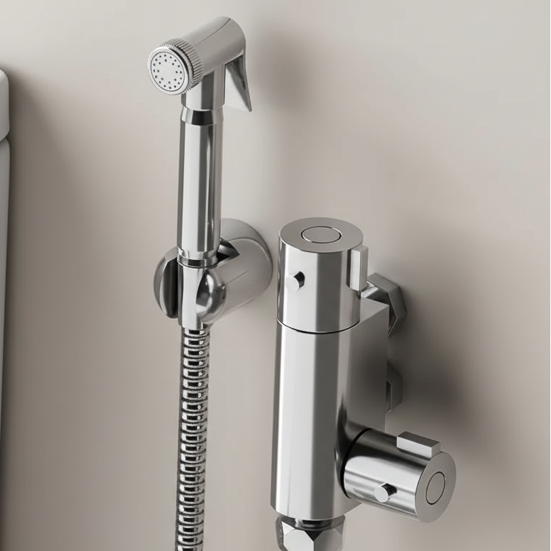 Luxury Chrome Brass Thermostatic Douche Bidet Kit