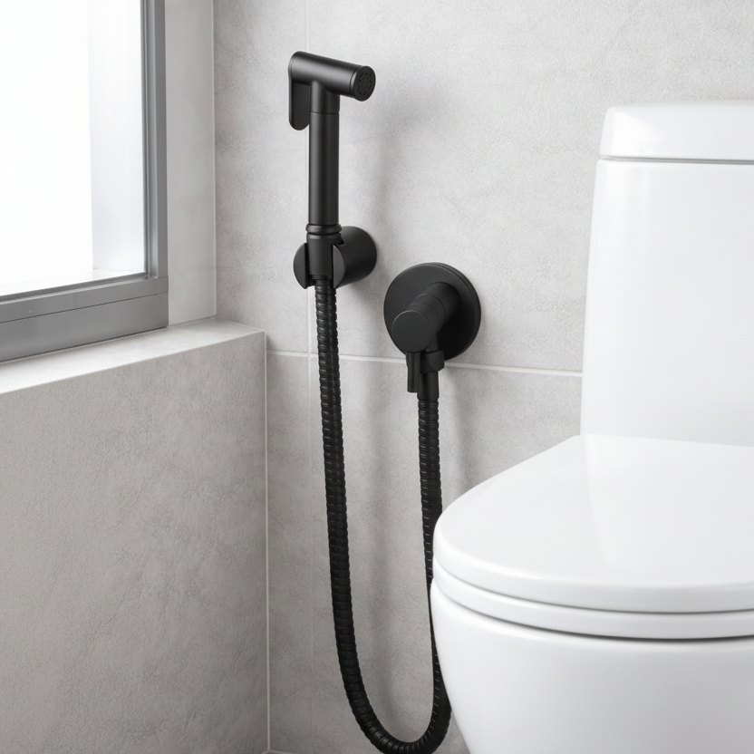 douche spray single cold matte black