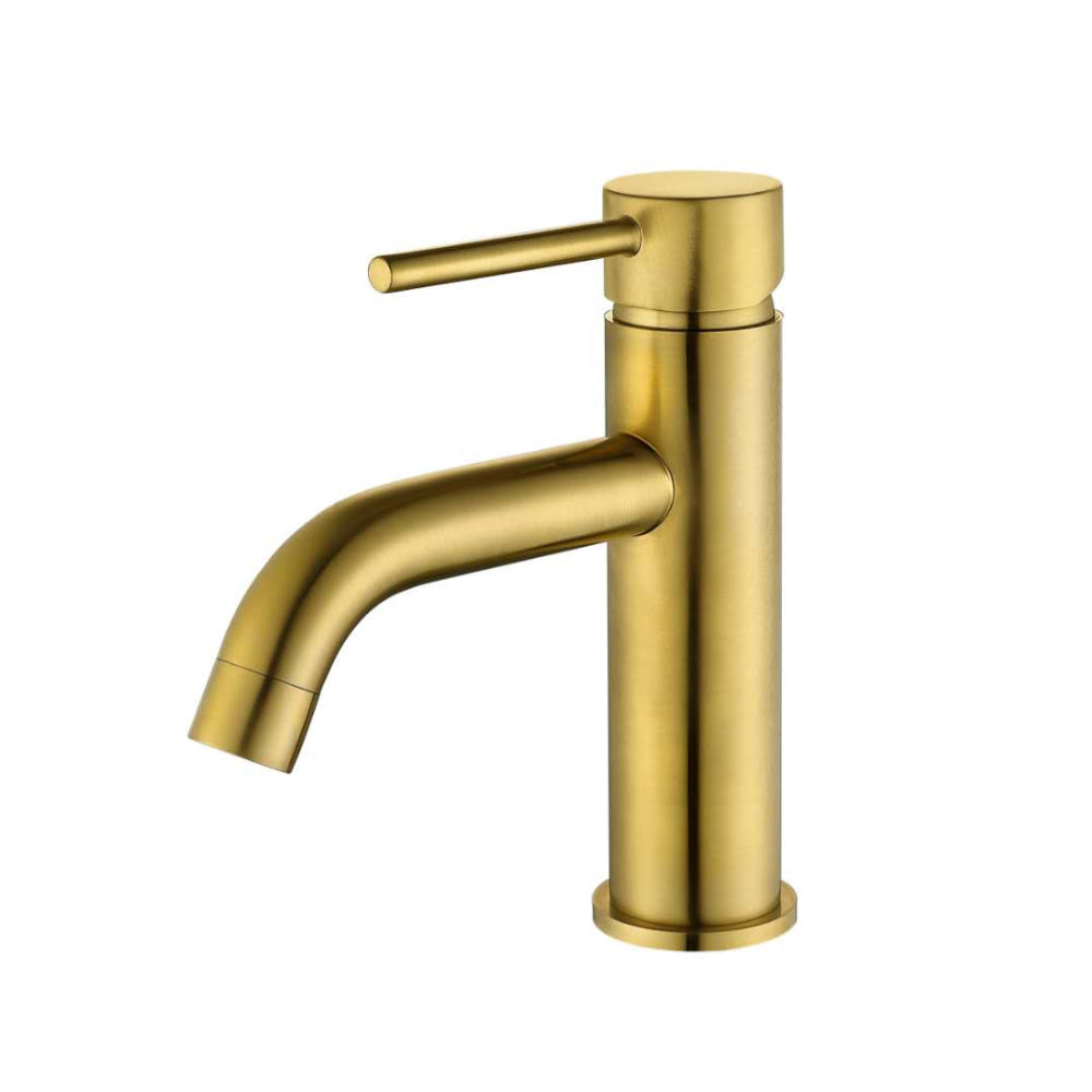 Velin basin mixer tap brushed brass gold
