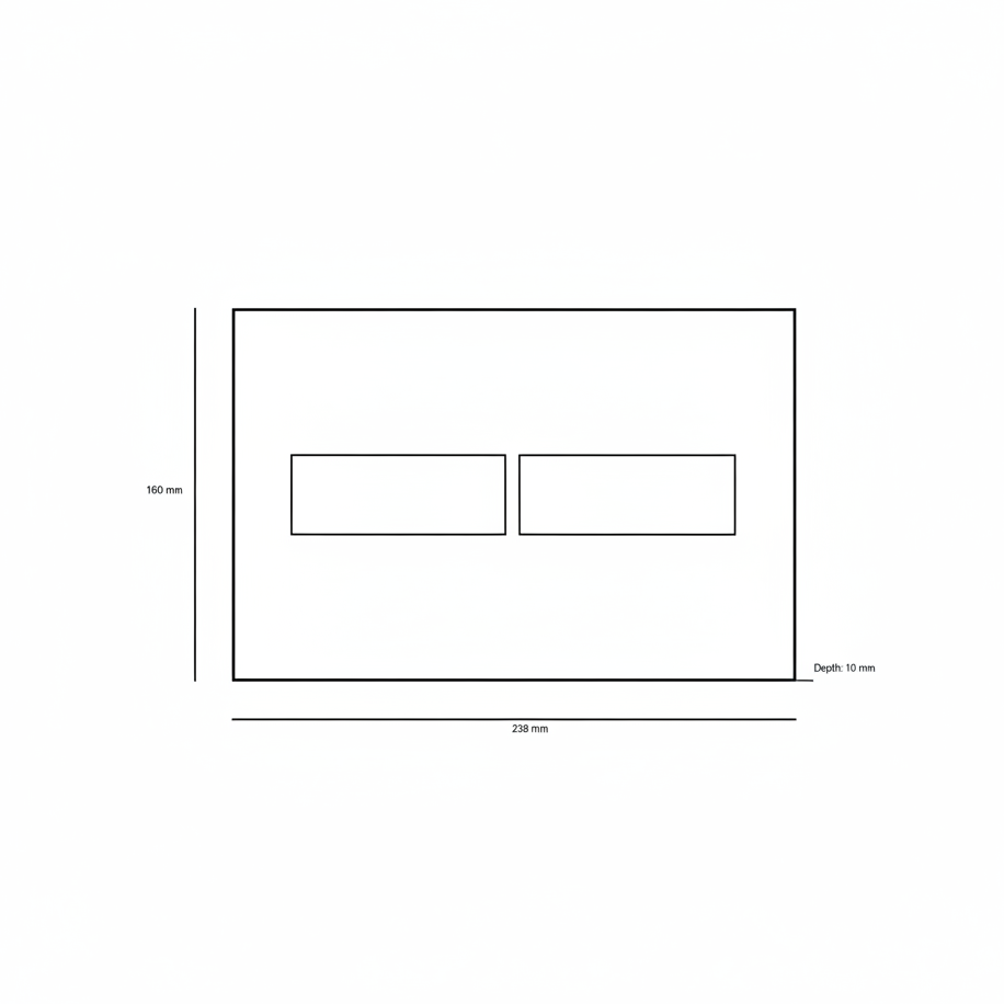 Square Dual Flush Plate Polished Chrome