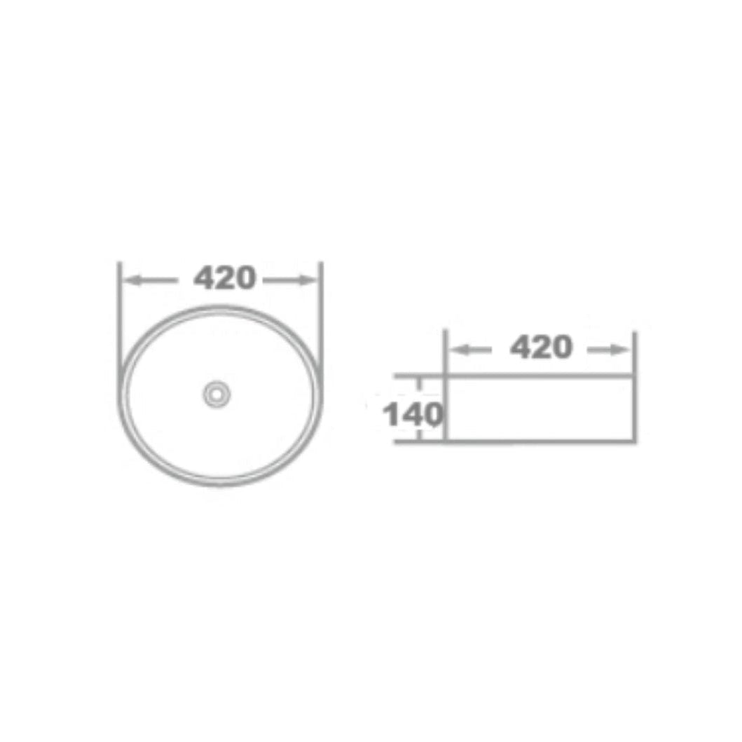 Halo Countertop Basin White Round 420mm