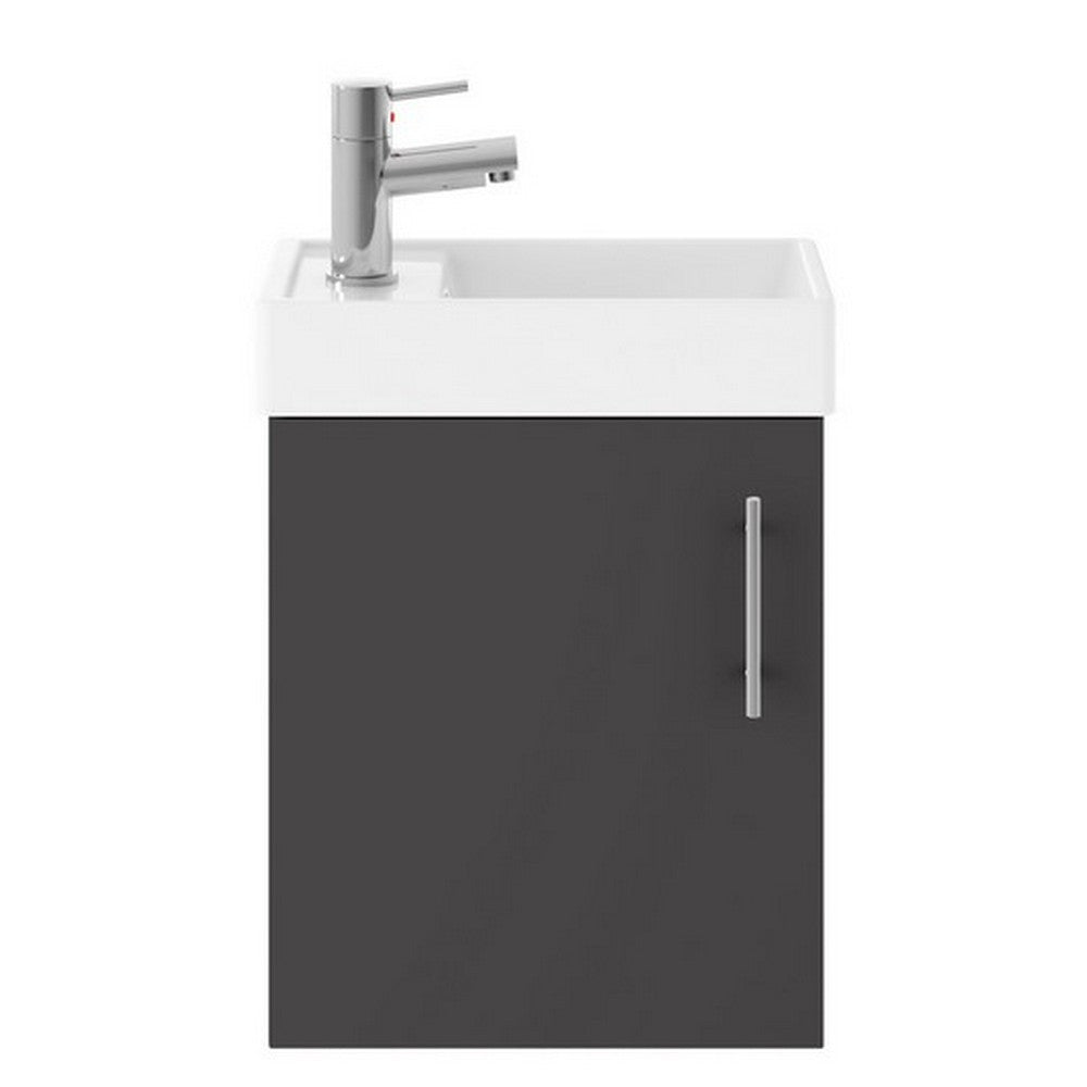 Nuie Vault 400mm Wall Hung Gloss White Vanity Unit with Basin