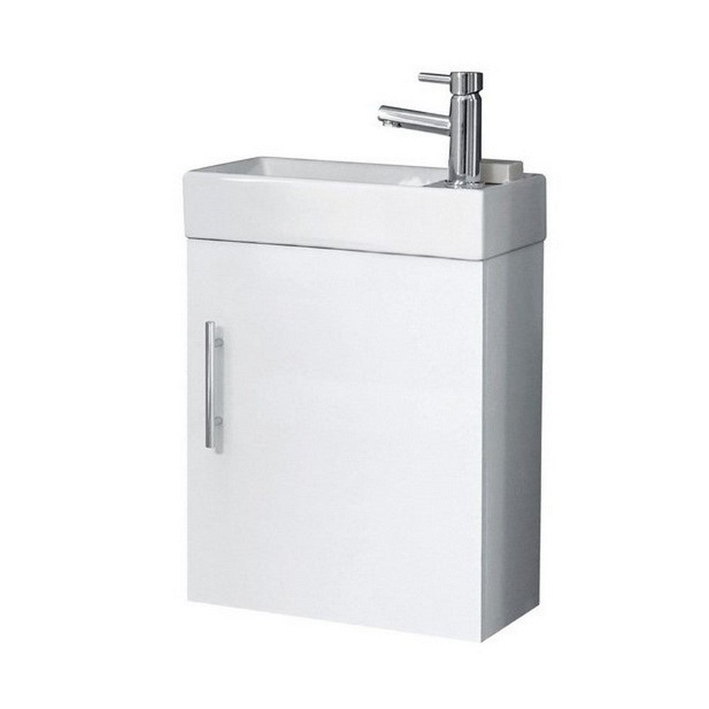 Scudo Lanza 400mm Wall Hung Cloakroom Vanity Unit with Basin – Gloss White