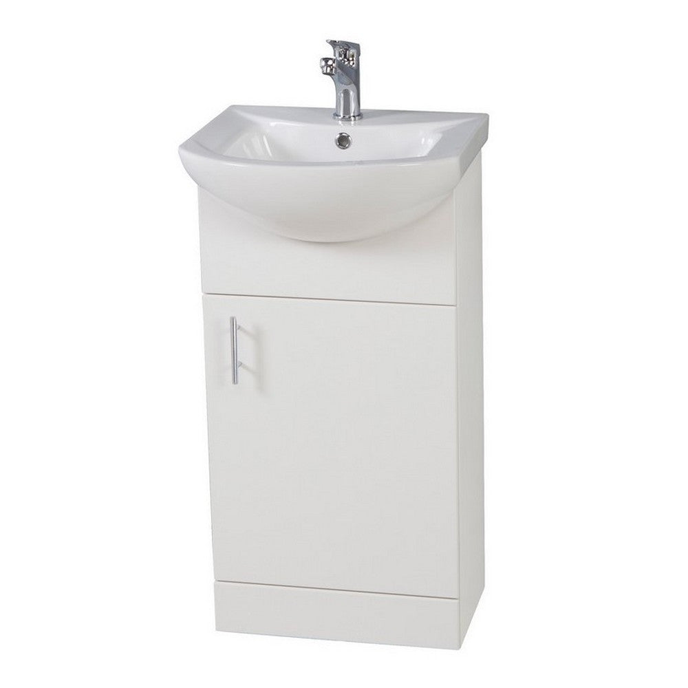 Scudo Lanza 450mm Floor Standing Vanity Unit with Basin – Gloss White