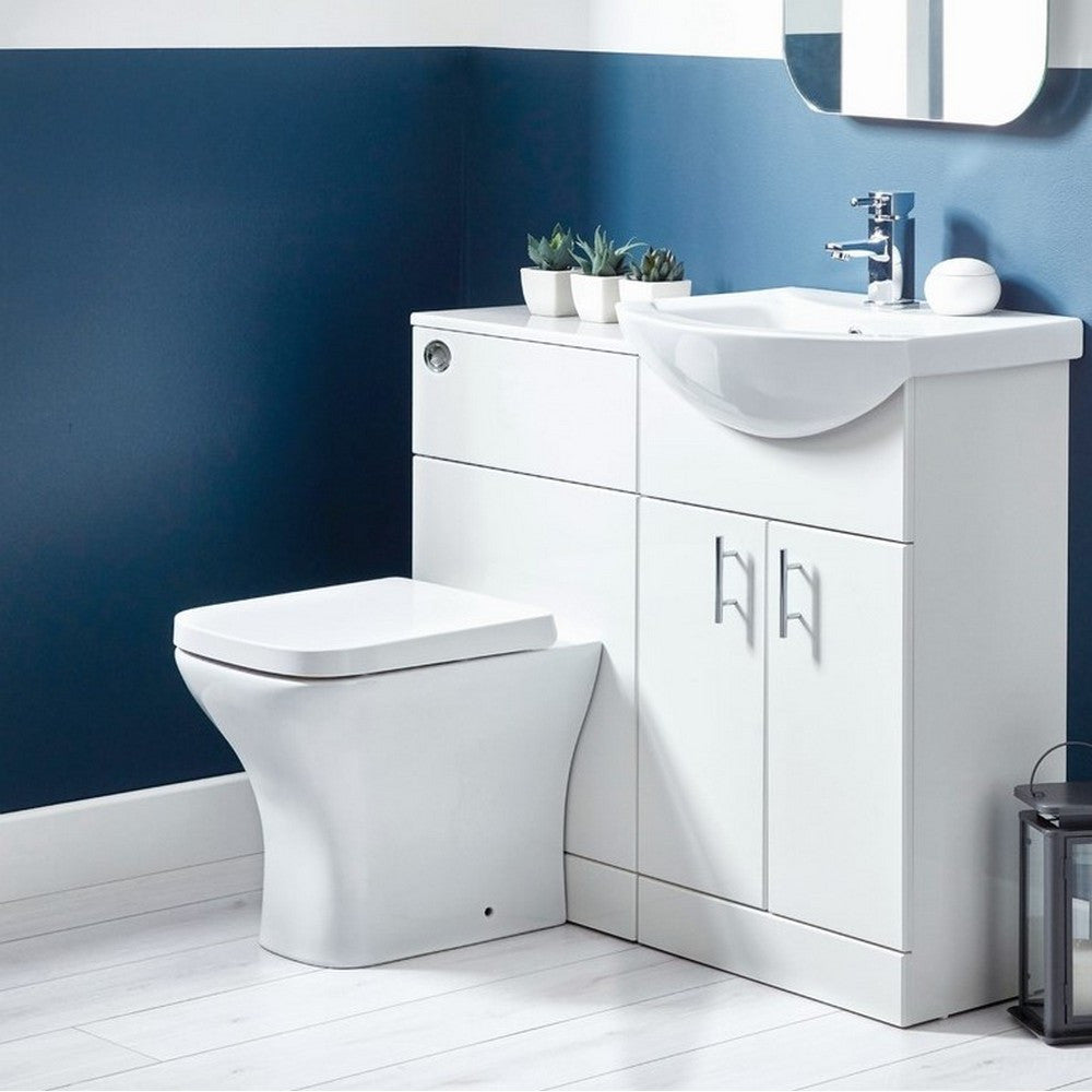 Scudo Lanza 550mm Floor Standing Vanity Unit with Basin – Gloss White