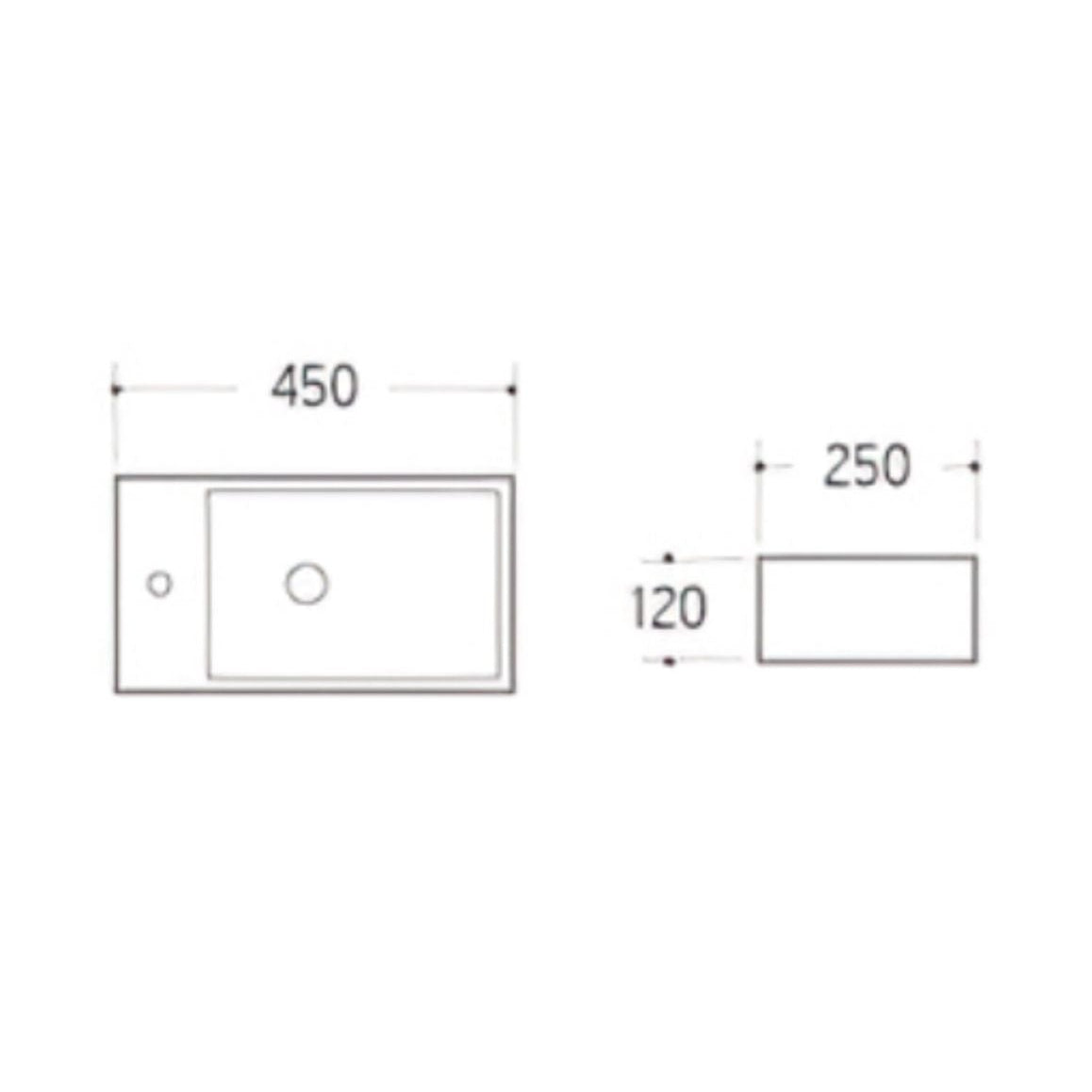 Rise Countertop Basin White 450mm