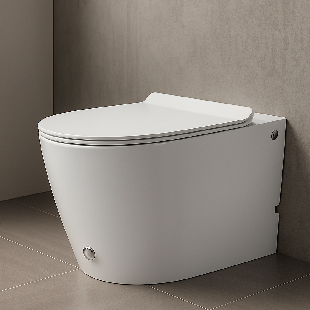 Bliss white Tankless back to wall rimless toilet