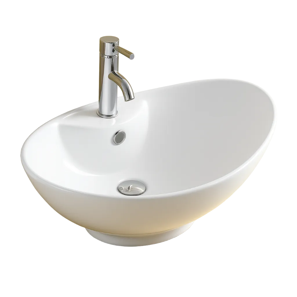 Pebble Countertop Basin White 655mm