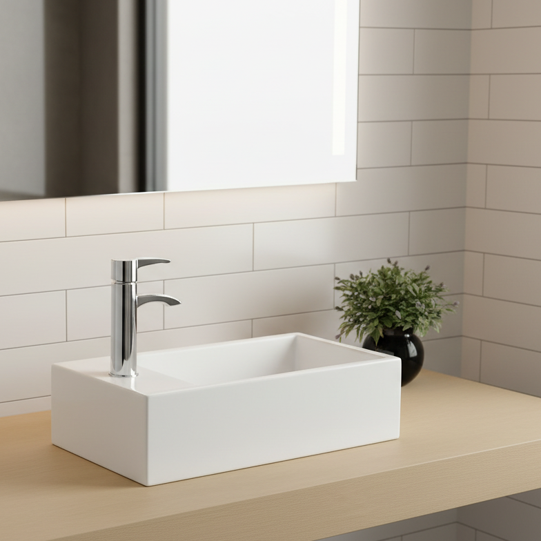 Rise Countertop Basin White 450mm