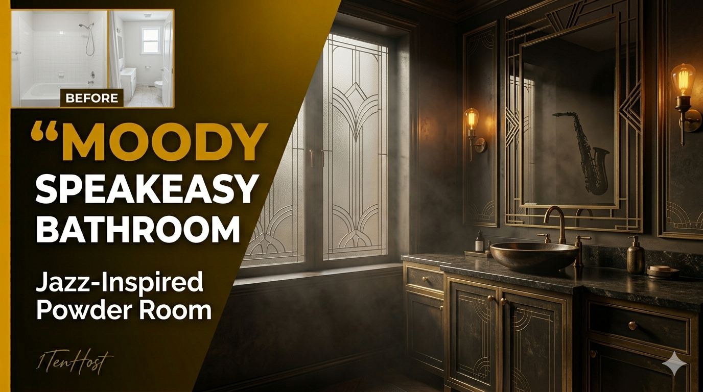 International Jazz Day: Dark Moody Bathroom Ideas for a Speakeasy-Style Powder Room