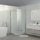 Cascada square Shower Enclosure polished chrome 900 × 900
