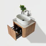 Aileen fluted wall hung vanity 600mm