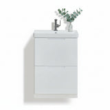 Judy Slimline white Gloss floor standing vanity 600mm