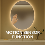 OVAL LED 800MM X 600MM / ANTI-FOG / MOTION SENSOR MIRROR