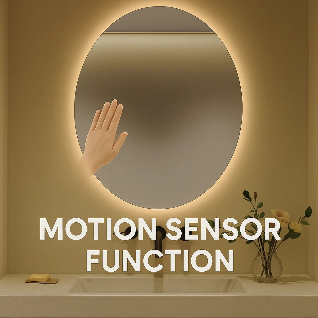 ARC CURVED TOP LED ANTI FOG MOTION SENSOR MIRROR 1000MM X 800MM