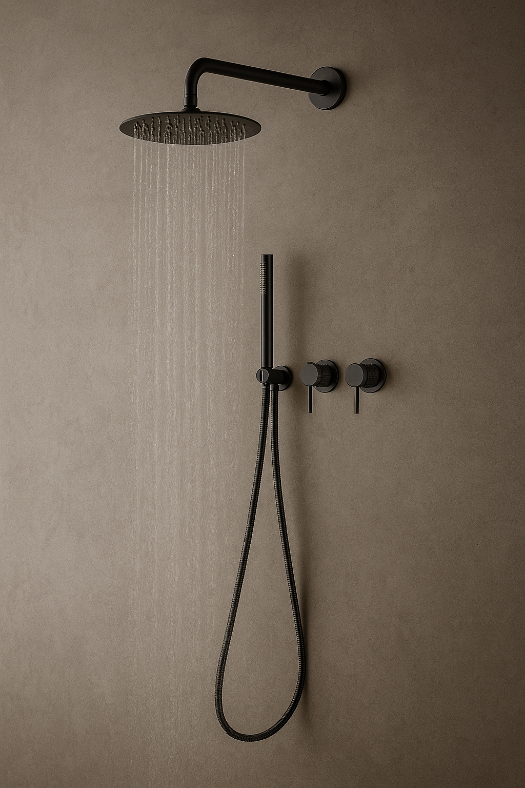 Coruni gun metal grey concealed shower mixer