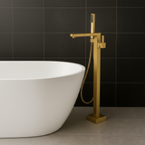 Regency free standing bathtub mixer brushed brass gold