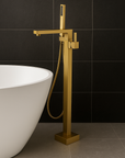 Regency brushed gold free standing bathtub mixer
