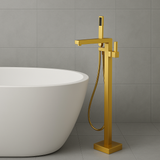 Regency free standing bathtub mixer brushed brass gold