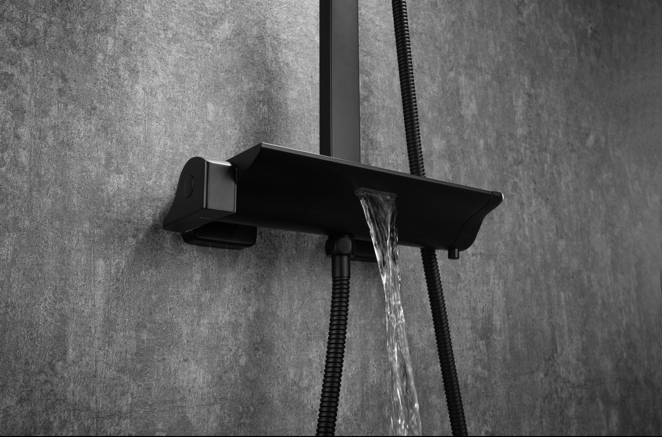 SOLIDER Matte Black Brass Shower Mixer