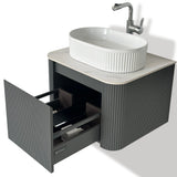 Aileen fluted wall hung vanity 600mm