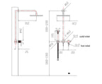 Coruni gun metal grey concealed shower mixer