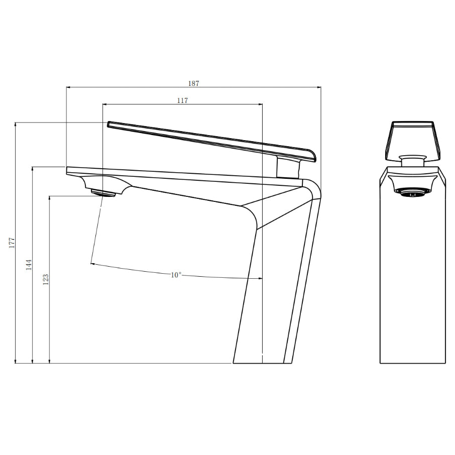 Soldier basin mixer tap matte black