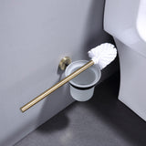 Lux toilet brush holder matte black & gold