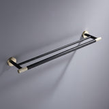 Lux Dual Towel Bar matte black & gold