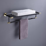 Lux Towel Shelf Rail Matte Black & gold