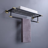 Lux Towel Shelf Rail Matte Black & gold