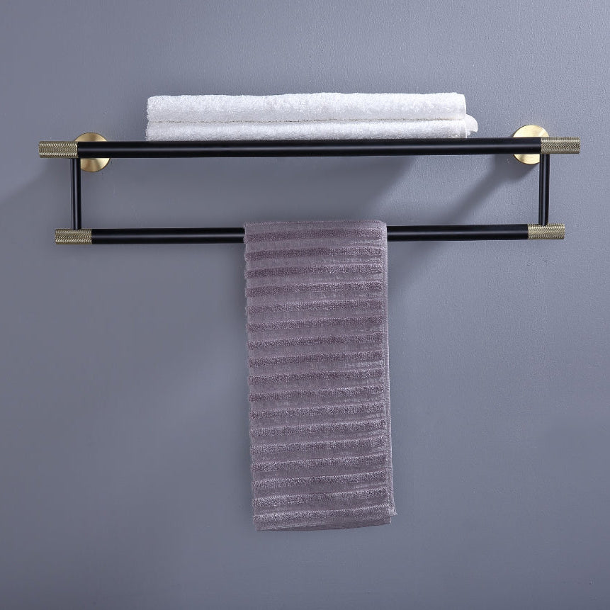 Lux Towel Shelf Rail Matte Black & gold